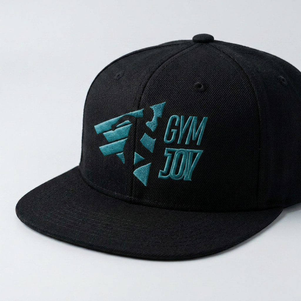Gym Joy Blackout snapback cap with embroidered logo