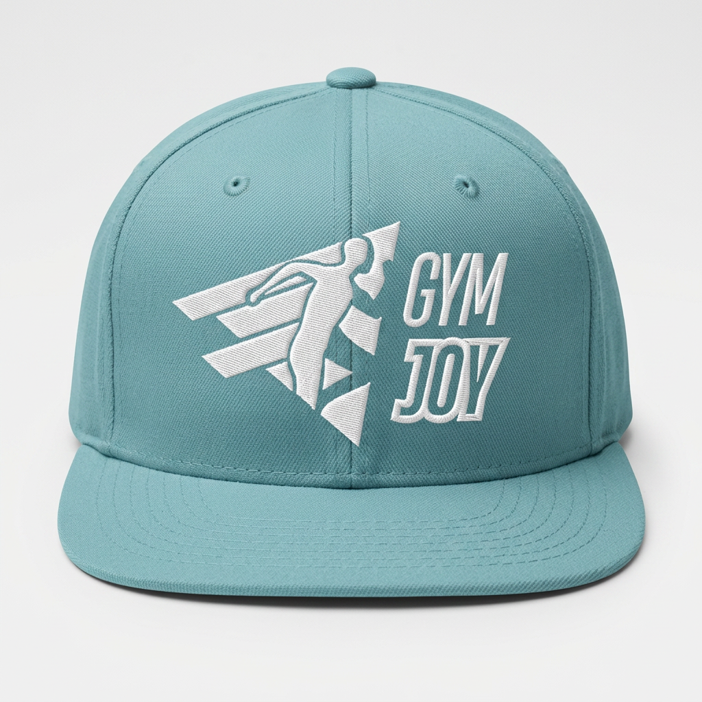 Gym Joy Sky Teal snapback cap with embroidered logo