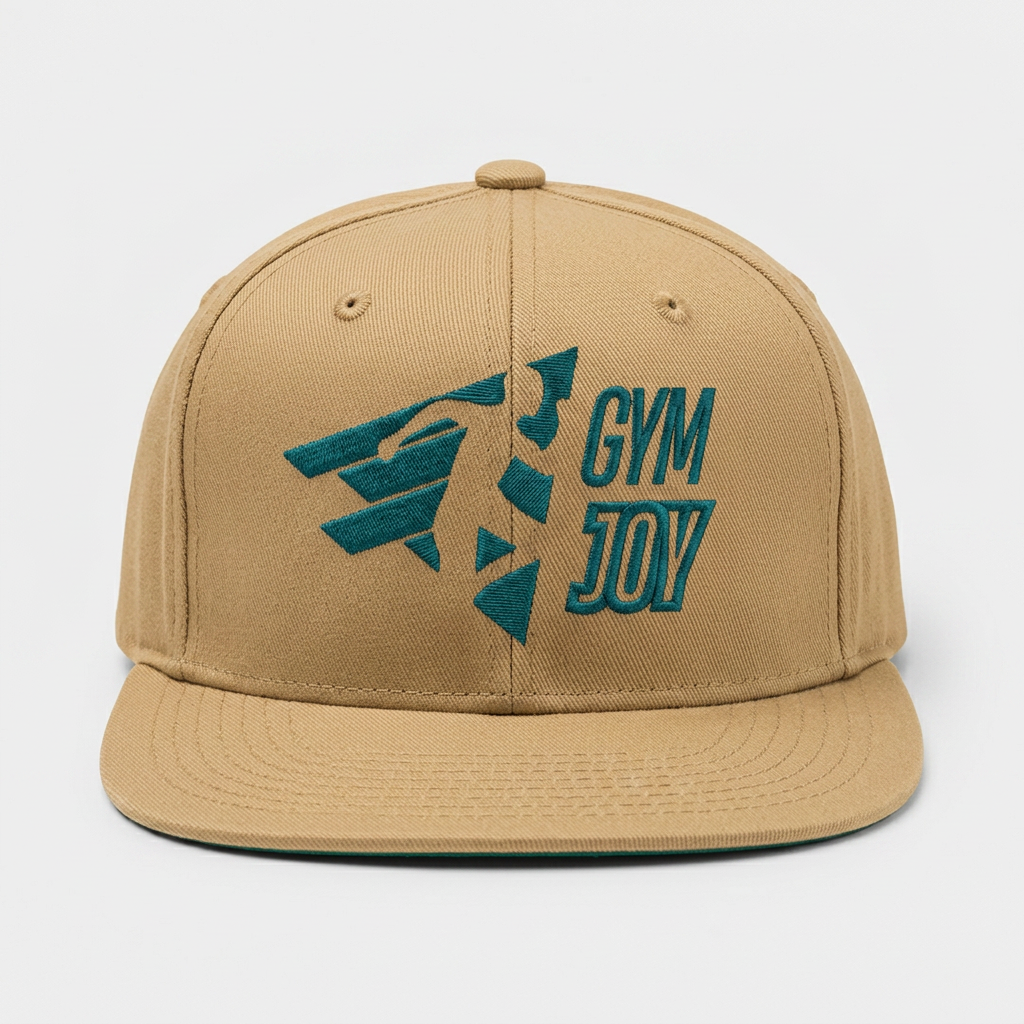 Gym Joy Sand snapback cap with embroidered logo