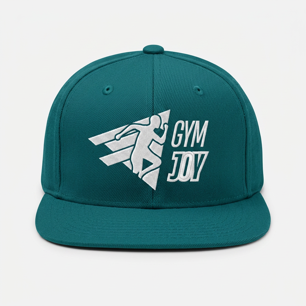Gym Joy Deep Teal snapback cap with embroidered logo
