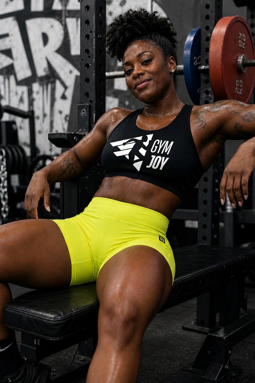 Powerlifter in Gym Joy black crop top